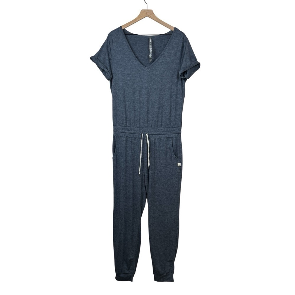 Vuori All Day Romper Jumpsuit Heather Blue